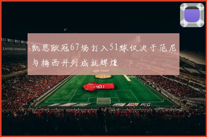 凯恩欧冠67场打入51球仅次于范尼与梅西并列成就辉煌